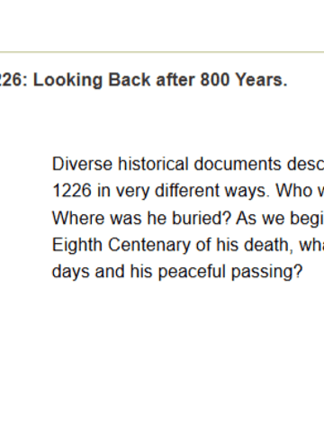 The Death of St. Francis in 1226