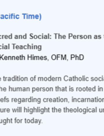 The Person as the Foundation of Catholic Social Teaching